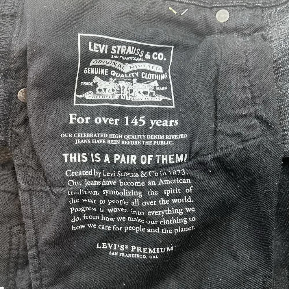 Levi’s 502 Premium Jeans Men’s W40 L32 Black Straight Taper Dark Wash